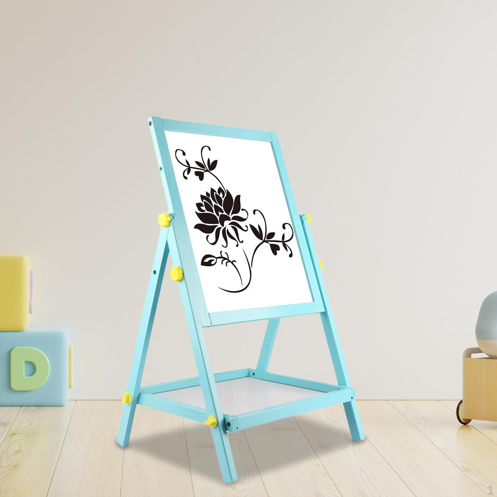 Art Easel Double Sided Whiteboard & Chalkboard Wooden for Kids Boys Children