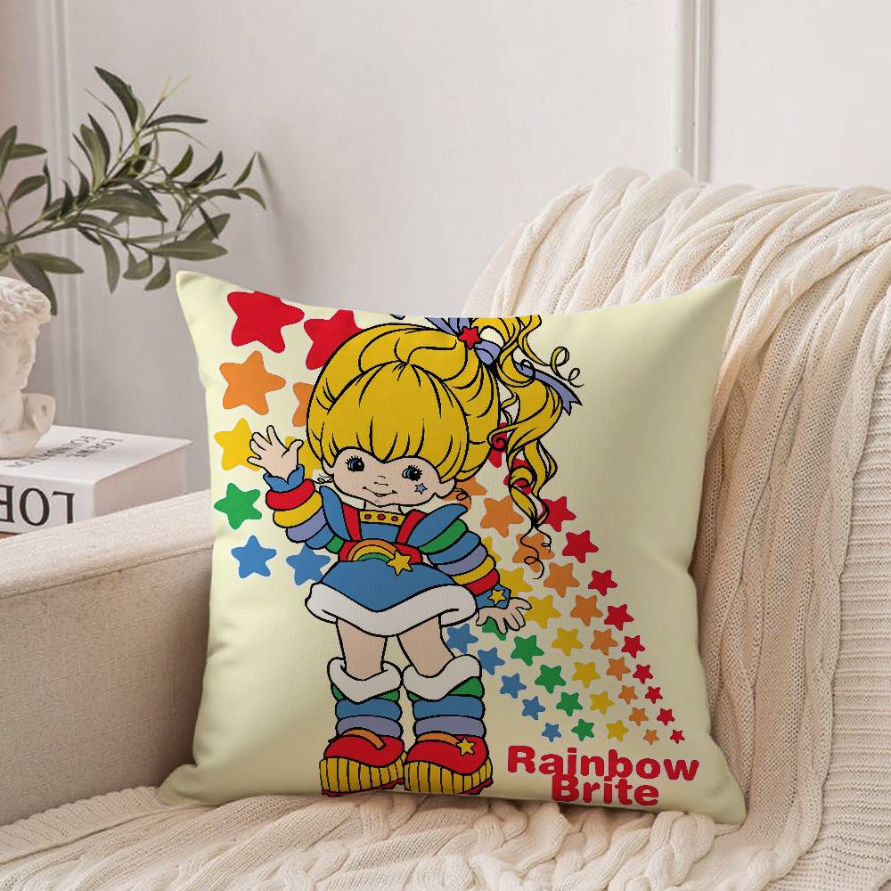 Cute R-Rainbows B-Brite Pillow Case Home Decor Throw For Sofa Bed Car Room Decor Gift Idea