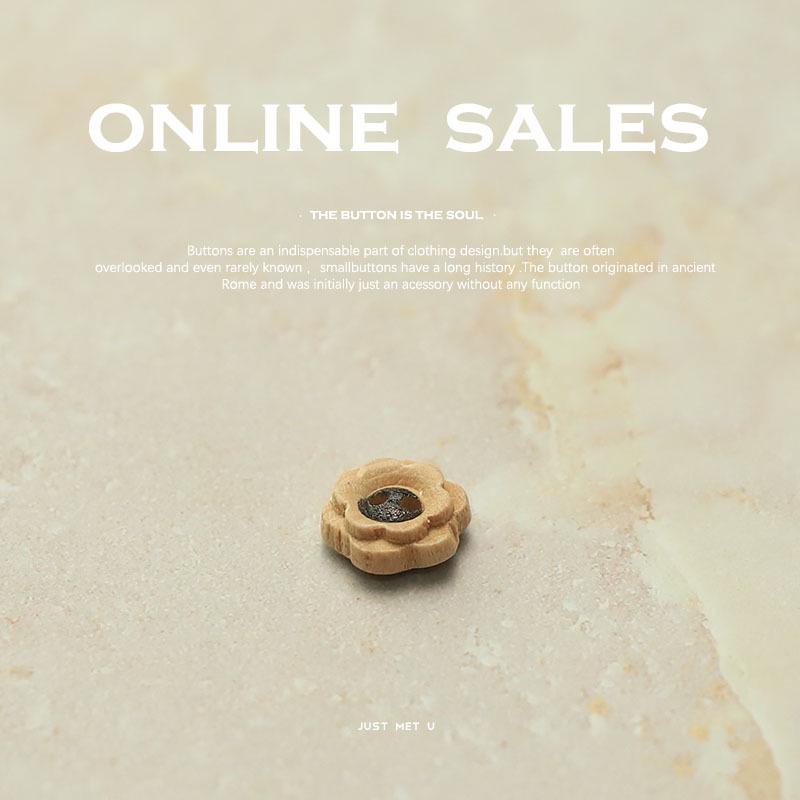 **MOSN Children's Knitted Cardigan Top**: Wooden Button Plum Blossom Design with Collared Sleeves