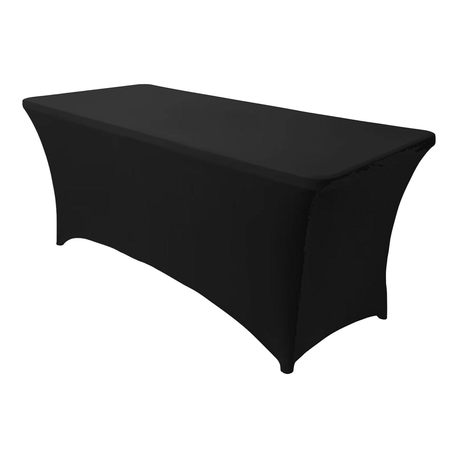 

Скатерть 8 футов, 2 штуки Черная скатерть, Не мнущаяся складная скатерть, Моющаяся эластичная скатерть, Идеальная скатерть для любого мероприятия One Size