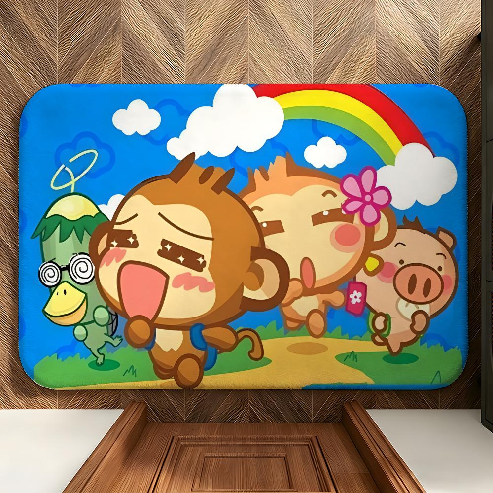 Cartoon Y-yoyocici Floor Mat Soft Flannel Entrance Door Mat Non Slip Absorbent Bathroom Bedroom Floor Rug