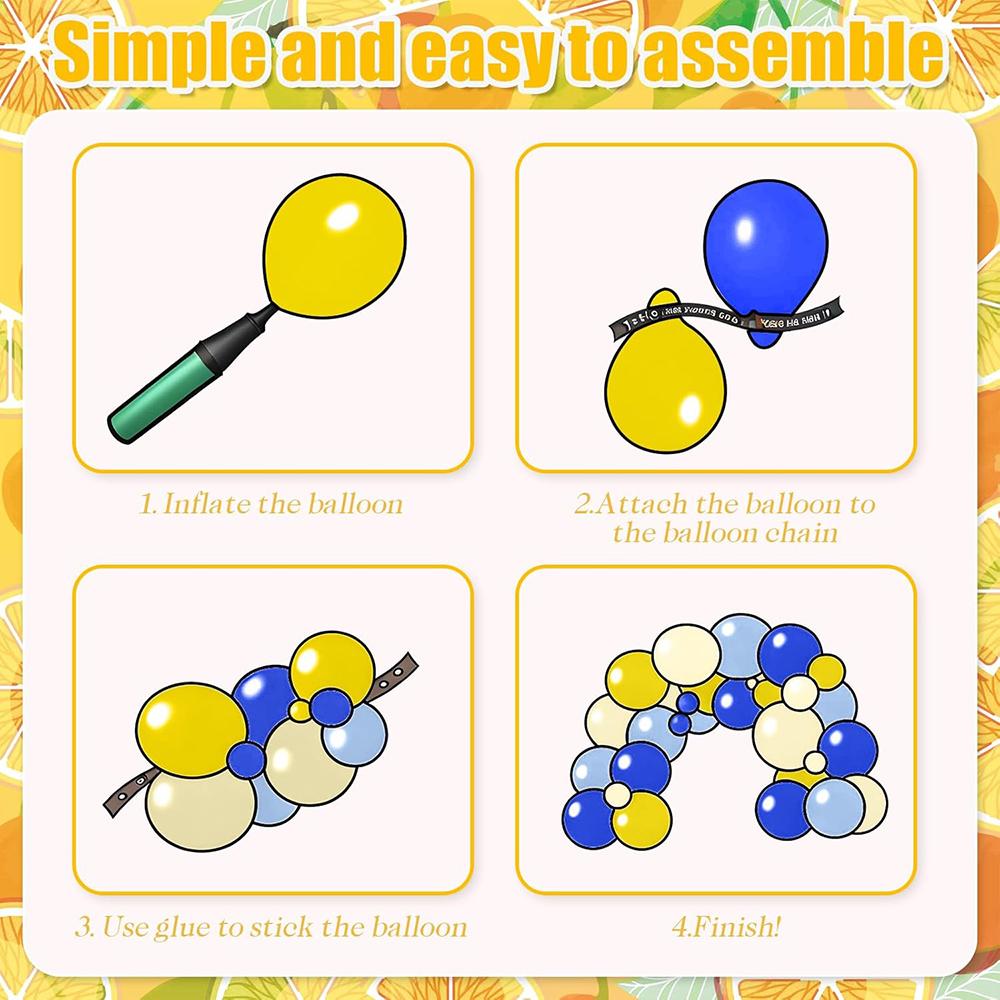 Blue Yellow Theme Balloons Arch Royal Blue Baby Blue White Balloon Garland Kit Kid Birthday Party Baby Shower Wedding Decoration