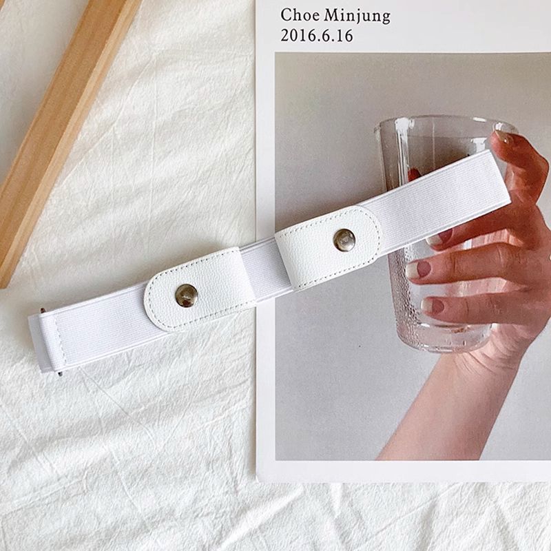 

Регулируемый Стильный Женский Ленивый Ремень Гибкий Джинсовый Ремень для Брюк с Шикарным Дизайном для Каждого Наряда White Plain