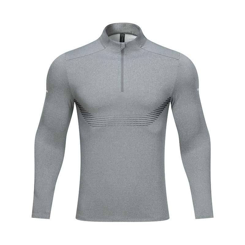 Herre Half-Zip Kompresjon Sportsgenser Pustende Hurtigtørkende Langermet Atletisk Skjorte