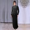 European & American Fashion Women's Long-Sleeve Beaded Bodycon Dress