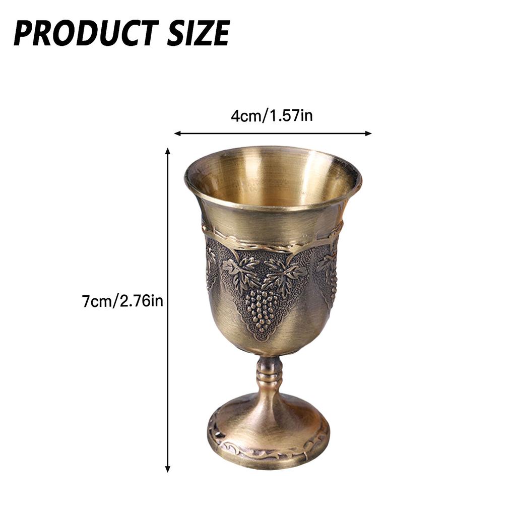 Luxurious Sense Goblet Renaissance Chalice Communion Cup European Retro Metal Wine Cups Medieval Gold Wine Glass Party Supplies