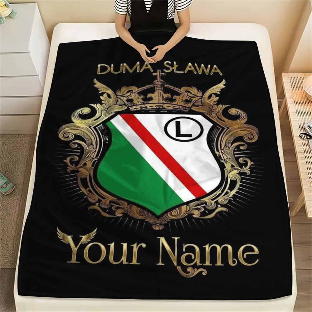 1PC Crest Emblem Custom Name Patterned Flannel Blanket Suitable For All Seasons For Home Decor Warmth And Comfort Gifts Holiday Present