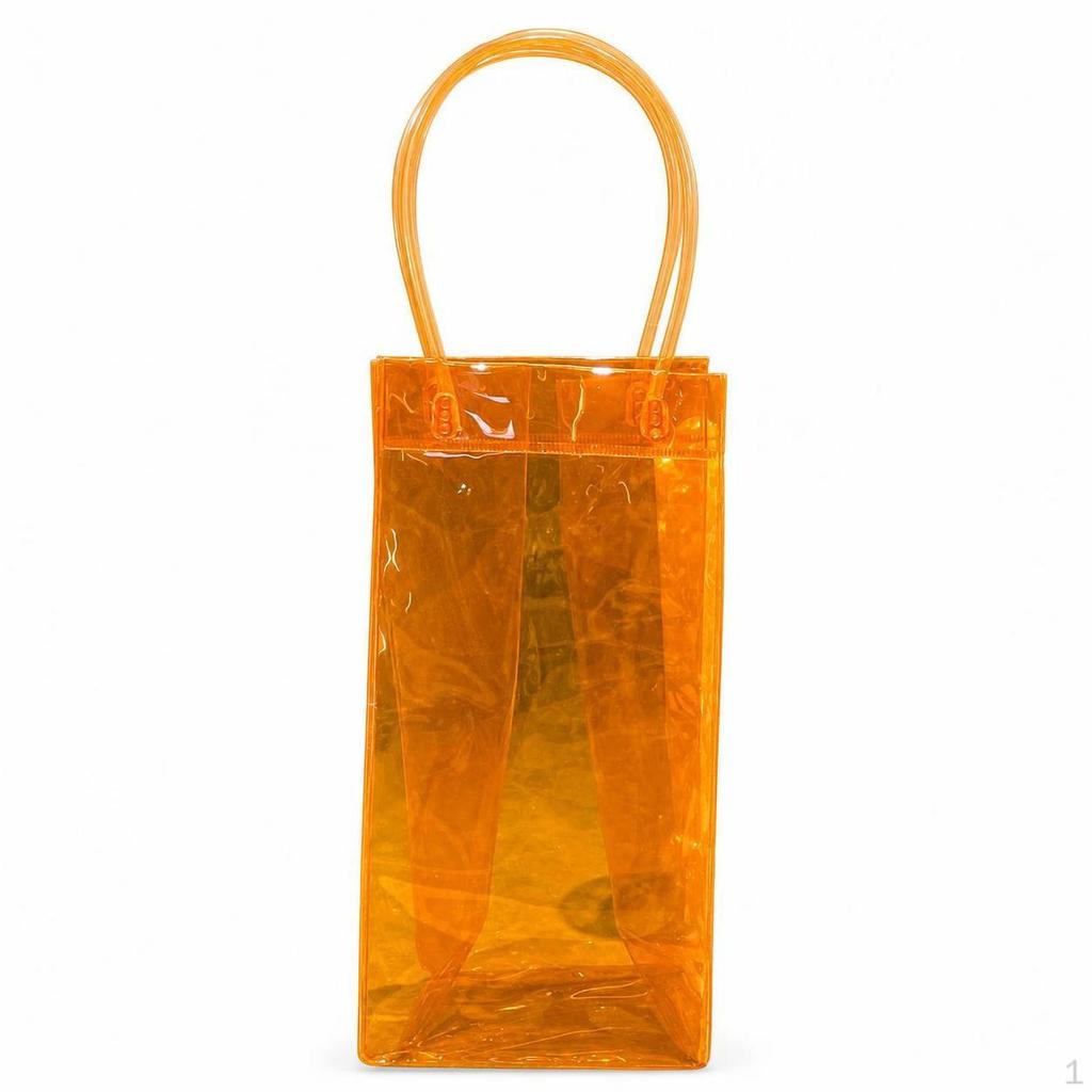 Reusable PVC Wine Bottle Cooler Bag with Handle Clear Soft Packaging Gift for & Flowers