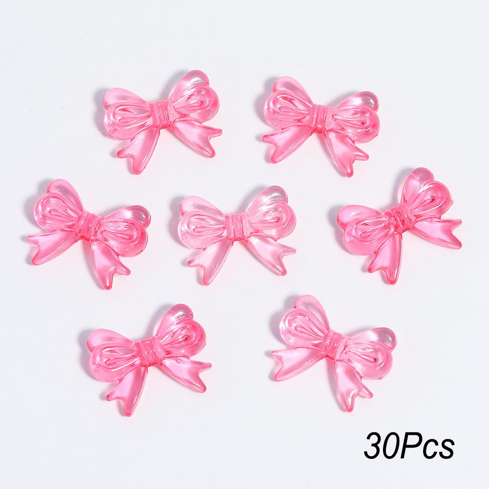 30Pcs Multicolor Transparent Acrylic Bowknot Beads For DIY Bracelet Earring Keychain Daliy Jewelry Supplies