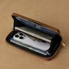 Men's PU Leather Long Wallet With Zipper Coin Purse Pocket Money Clip Clutch Vintage Large Capacity Male Short Money Purse Card Holder