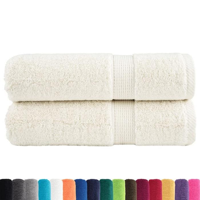 VidaXL Serviettes de Bain de Qualité Supérieure 2 pcs, Serviettes de Douche, Draps de Bain, Serviettes d'Invité de Toilette, 137479