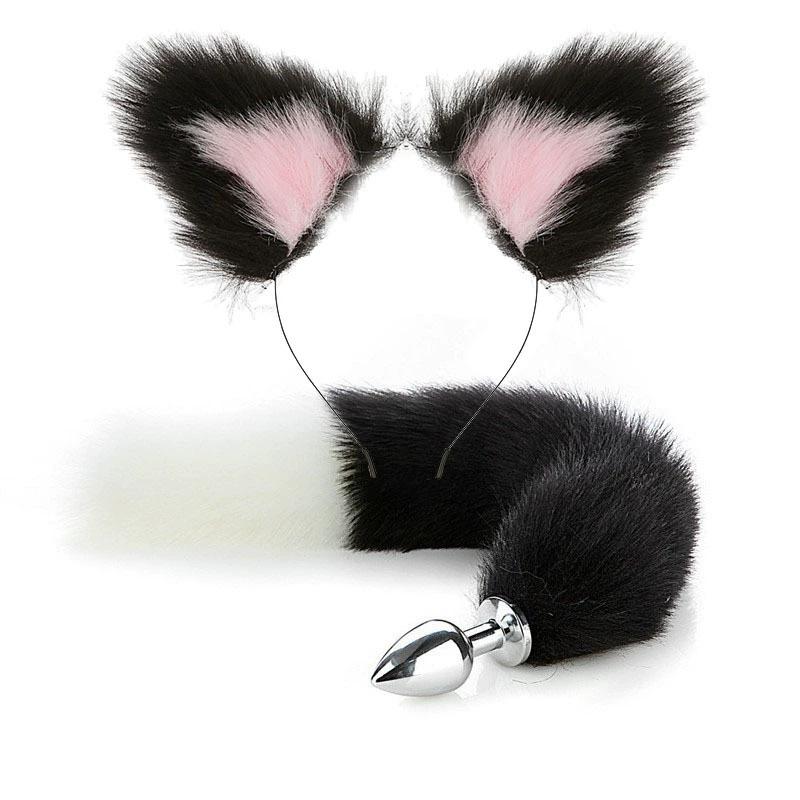 Ass Butt Tail Buttplug Fox Pigtail Anal Plug And Ears Erotic products SM BDSM Cat Ears Sex Game Toys For Couple Adults Women Men