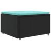 4 piece garden lounge set with cushions black poly rattan