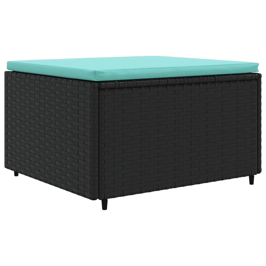 4 piece garden lounge set with cushions black poly rattan
