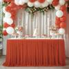 Chiffon Table Skirt for Baby Shower Tulle Ruffle Table Cloth for Wedding Birthday Party Bridal Shower Cake Table Decorations