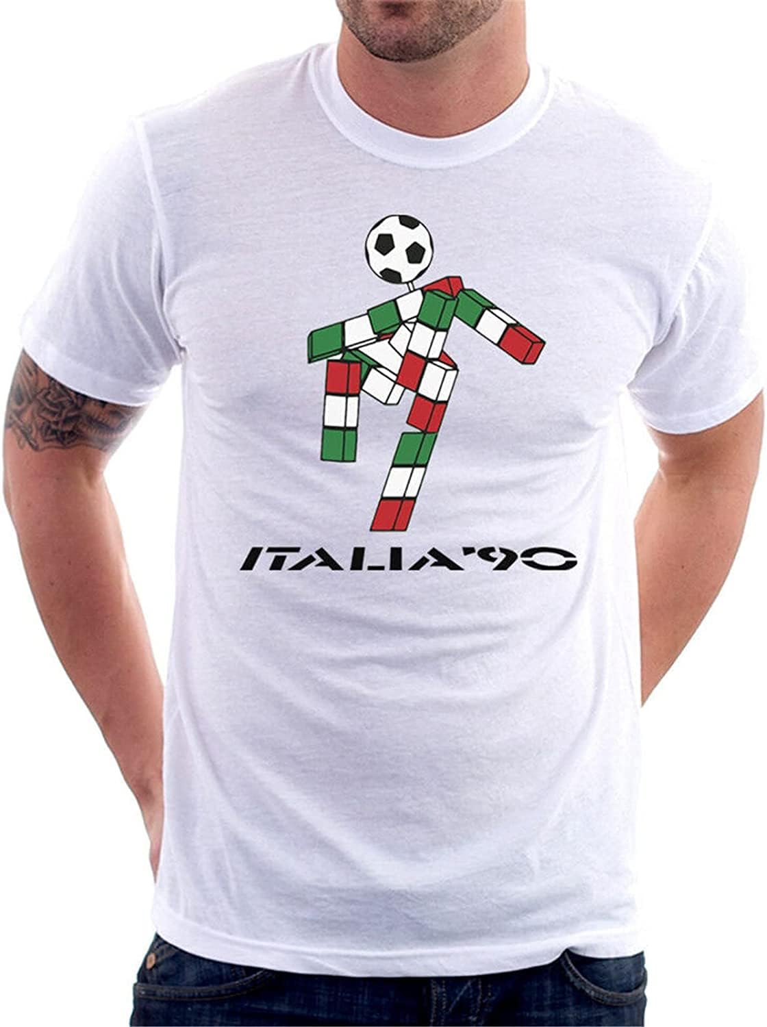 Italia 90 World Cup Ciao Mascotte Cotton t-Shirt White L белый
