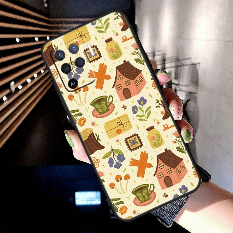 Cozy Autumn Cottage Case For Oppo A38 A18 A78 A98 A58 A60 A80 A40 A96 A76 A16 A94 A74 A54 A15 A17 A57 A77 A5 Pro