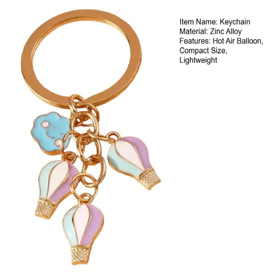 Keychain Hot Air Balloon Charm Compact Size Lightweight Zinc Alloy Key Chain Christmas
