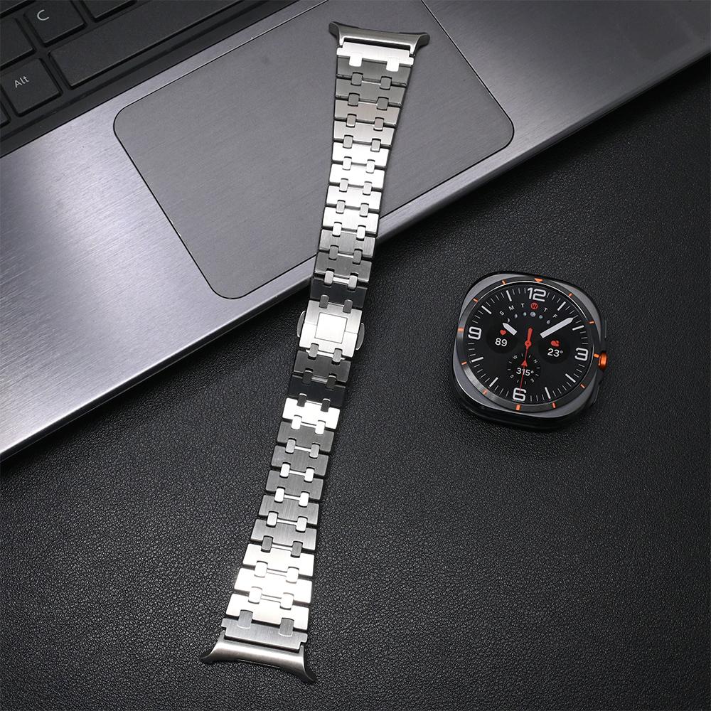 No Gaps Metal Strap for Samsung Galaxy Ultra Watch 47mm Curved End Band Stainless Steel Bracelet for GALAXY ULTRA 7 47 Watchband