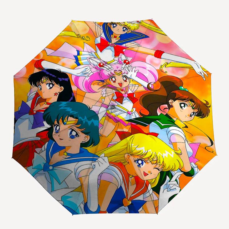 1pc Sailor Moon Umbrella Automatic Opening Closing, Portable 3-Fold Design, 8-Bone Iron Frame, Outdoor Umbrella, Ideal Gift for Fans, Travelers, Daily