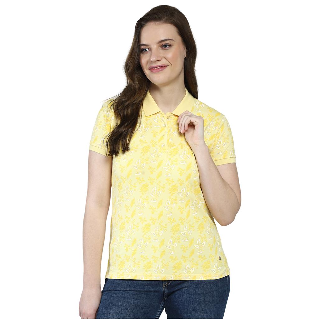 MONTE CARLO Womens Printed Collar Neck T-Shirt