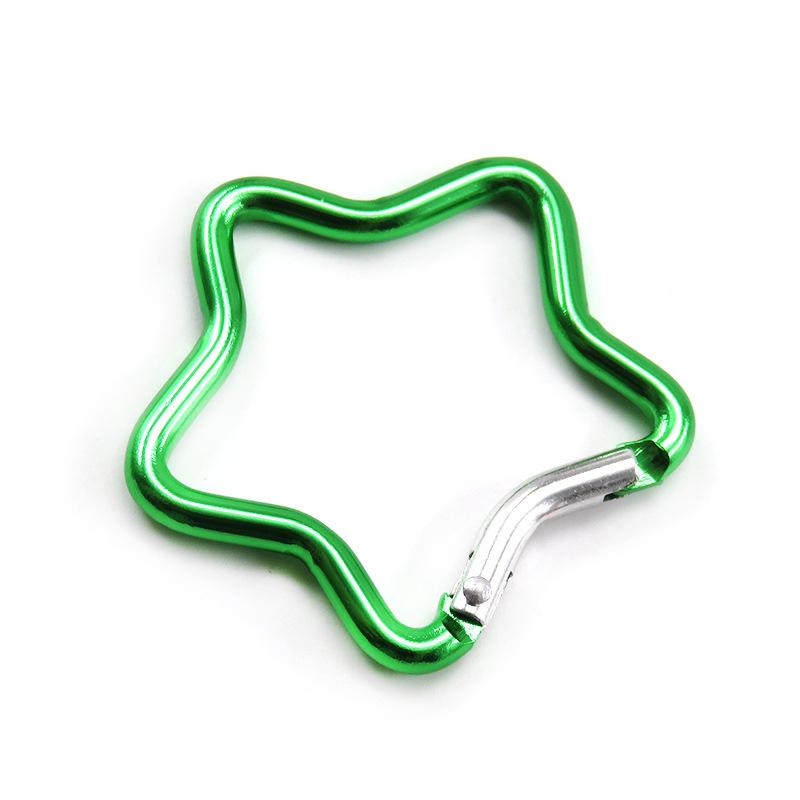 1/2/5PCS Outdoor Star Shaped Spring Locking Carabiner Clip Keychains for Backpack Camping Hiking Traveling Multicolour