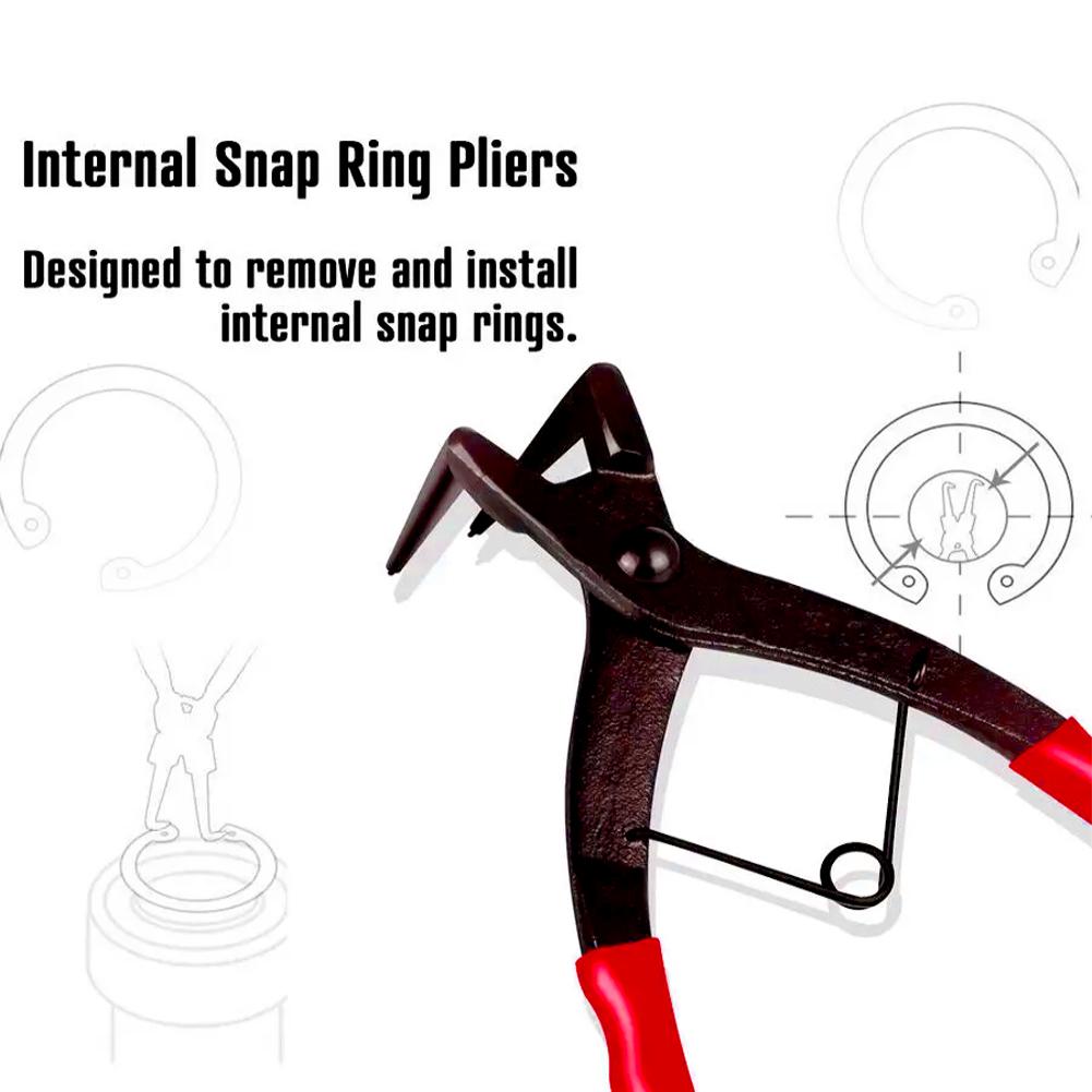 90/180° Bending Pliers Long Nose Bent Snap-Ring Pliers Heavy-duty Cylinder Internal Ring Remover Pliers Garage Tools