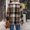 Versatile Retro Plaid Cardigan: Warm Brushed Lapel Jacket for Autumn & Winter