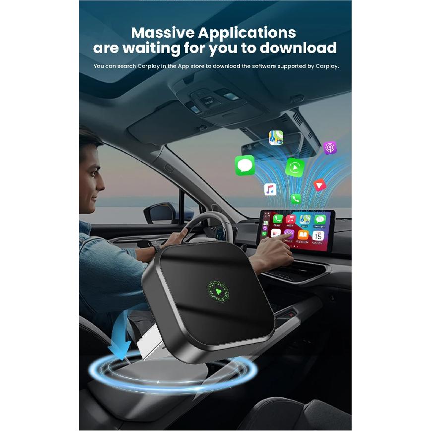 CarRocket 2in1 Wireless CarPlay Dongle Android Auto Adapter AI Smart Box Car Intelligent Systems for Car with Wired CarPlay