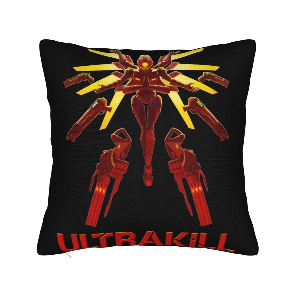Подушки з принтом відеогри Ultrakill Наволочки для подушок Декор для теплої вітальні На блискавці Багаторозмірні