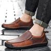 Scarpe casual da uomo in crosta di pelle fatte a mano, comode e traspiranti, mocassini da uomo, scarpe basse da lavoro, scarpe da guida