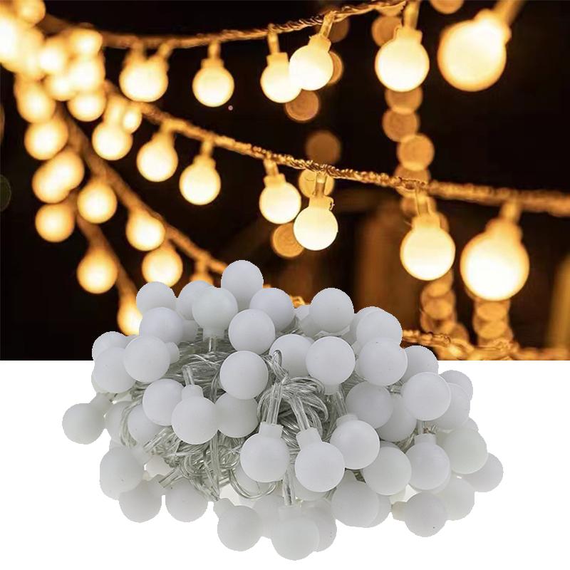 6/10M USB Warm White LED Ball String Lights with Remote Control Fairy Garland for Indoor Outdoor Garden Wedding Christmas Decor