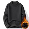 Men's Solid Color Plus Fleece Sweater Knitted Sweater Men's Casual Plus Fleece Bottoming Shirt