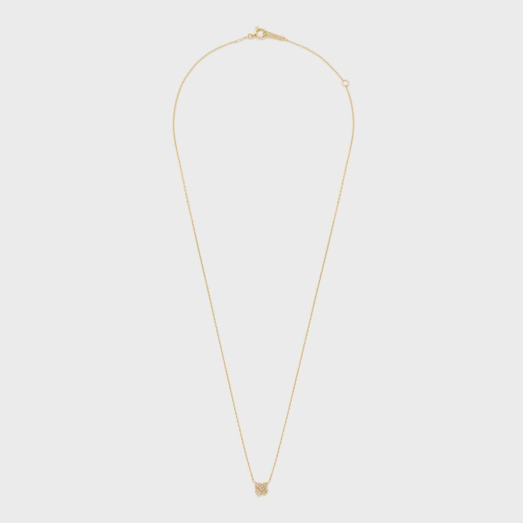 Tiny Motif K10 Diamond Clover Necklace [Noges] (0.03ct) 3024311602300999