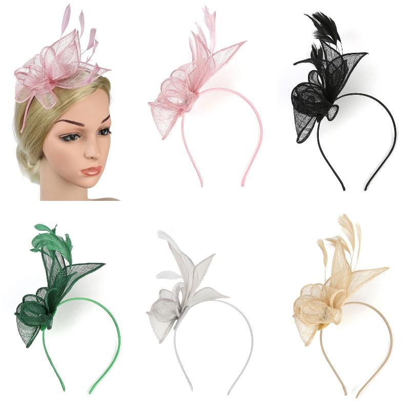 Fascinator Feather Women Party Mesh Headband Halloween Props Hair Accessories