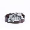 Western Cowboy Double Gun Zinc Buckle Cowhide Belt for Men - Casual Adult Style