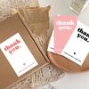 Simple White Rectangular 'Thank You' Stickers for Gift Box and Packaging Decoration