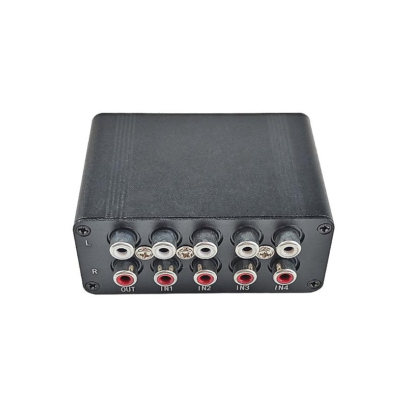 GHXAMP 4 Way Sound Source Switcher Rotary Switch Sealed RAC Lotus Base (Input and Output Not Require Power Supply)