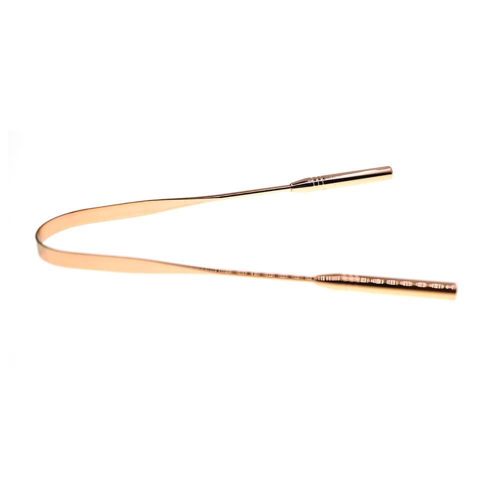 Professional Surgical Grade Stainless Steel Tongue Cleaner Copper Tongue Scraper Oral Cleaning Tool Blister Package 304 Material розового золота