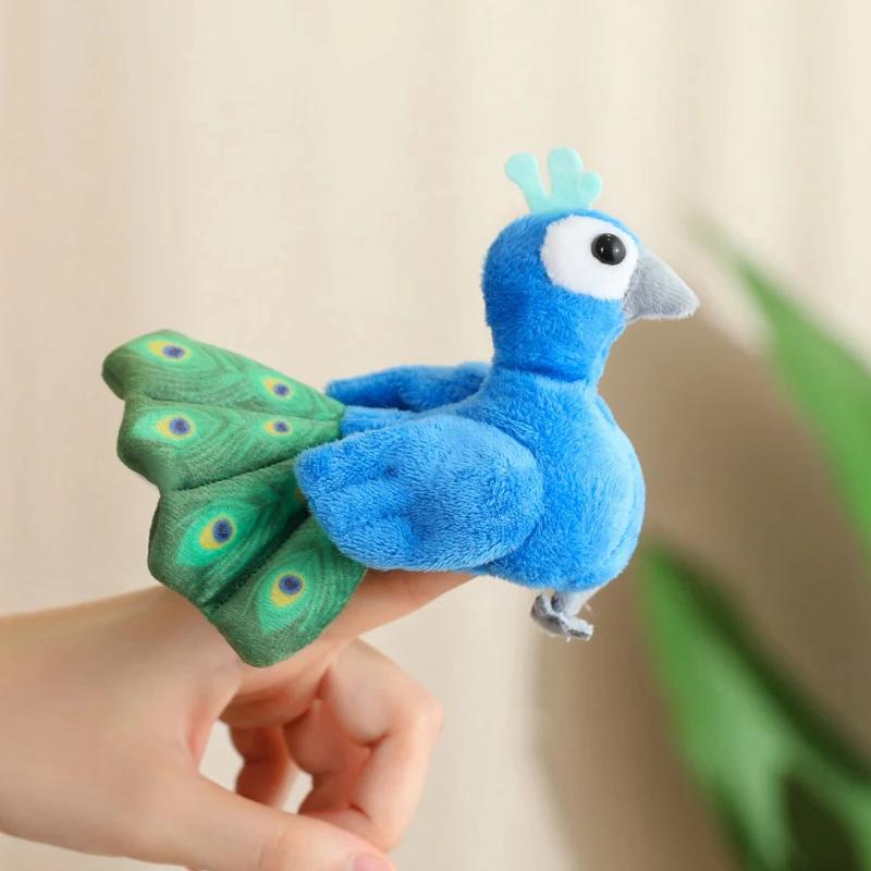 9CM Mini Finger Puppets Educational Toys For Children Hand Cartoon Birds Marine Animals Plush Doll Hand Puppets Tell Story Gifts
