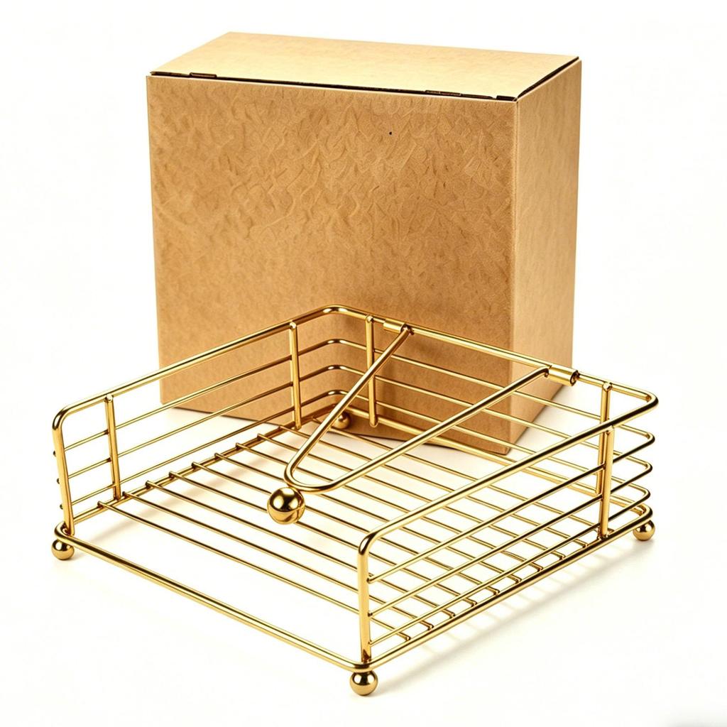 Porta asciugamani di carta e tovaglioli in ferro battuto nordico per caffè, hotel o ristorante - Design quadrato Disponibile in magazzino