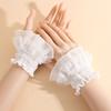 Women's Lace Mesh Cap Sleeves with Extended Bell Sleeve Cuffs