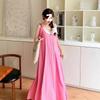 Sanya travel wear pink dopamine French sleeveless suspender long dress seaside vacation casual mopping dress