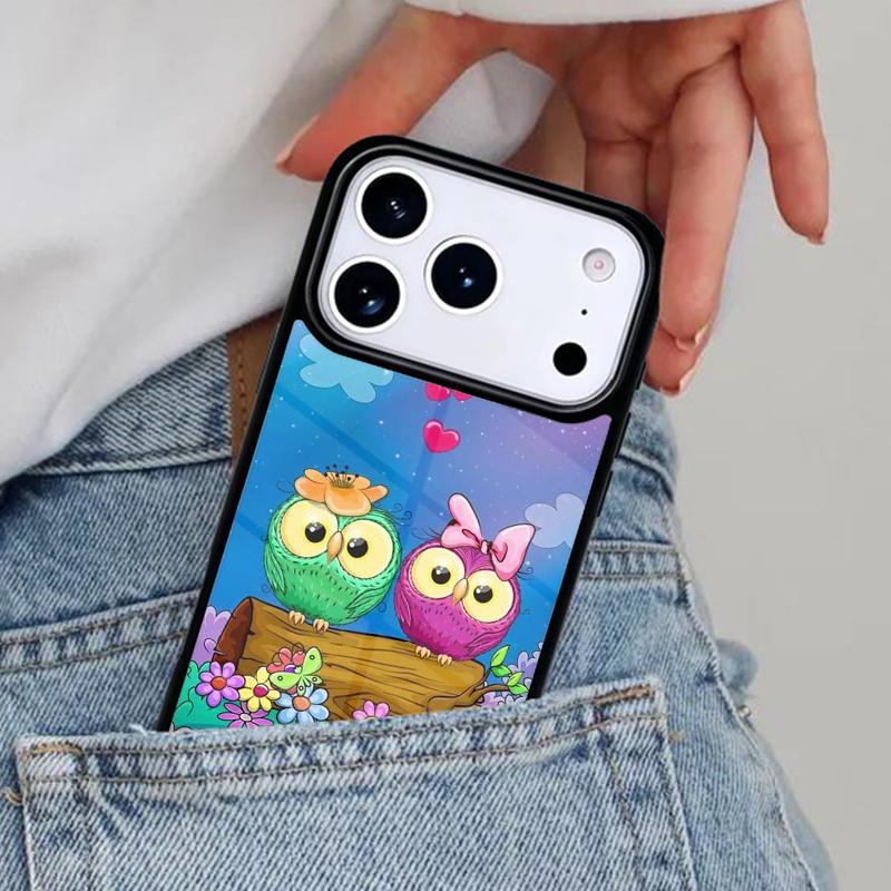 Harris Cute Owl Phone Case for iPhone 16e 15 14 13 12 17 Pro Max Plus Air 17pro Cover Coque