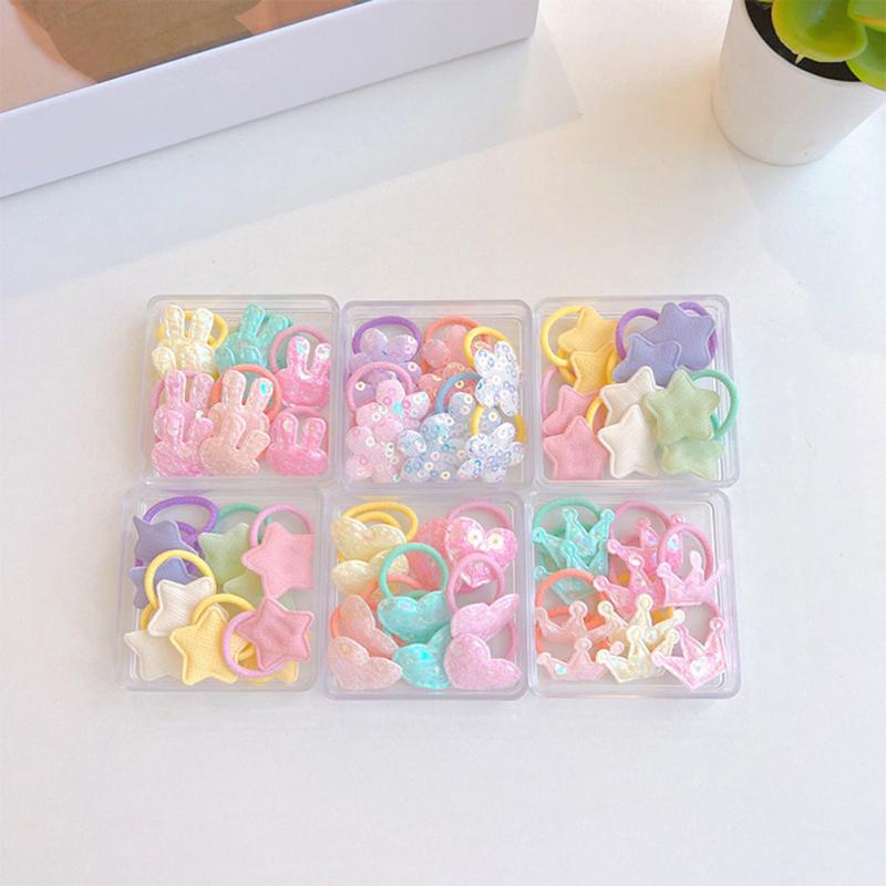 Baby Girl Hair Rope 10pcs/Set Sequins Hair Loops Children's Elastic Hair Bands Hair Tie