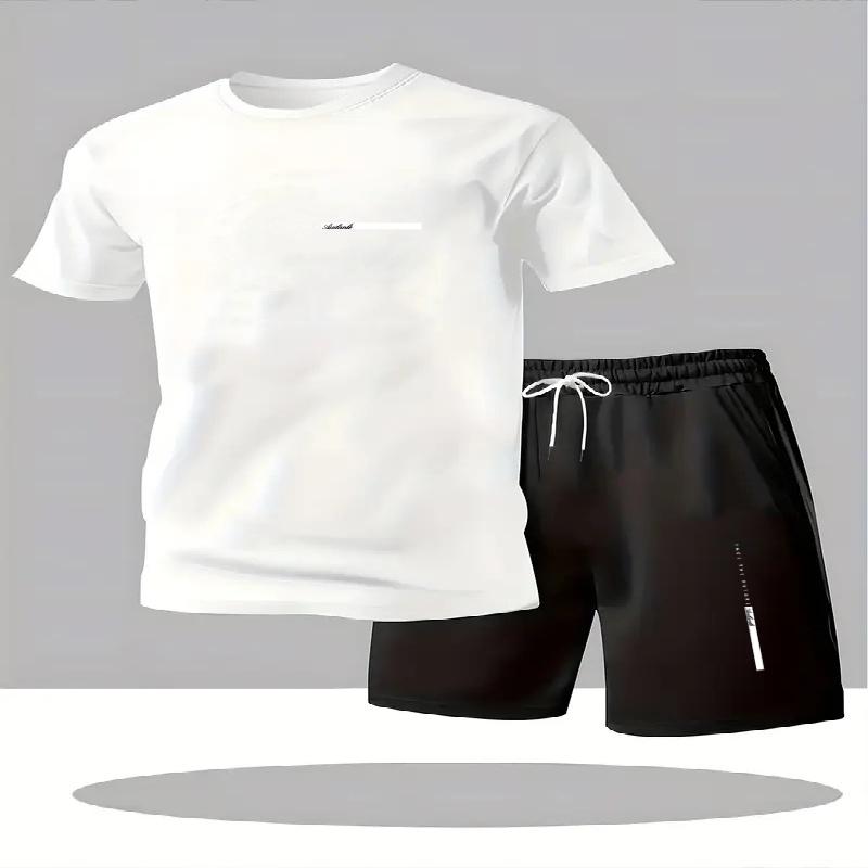 Herren-Sportbekleidung 2-teiliges Set kurzärmeliges Hemd Shorts Set Herren-Laufanzug T-Shirt Herren Sommer T-Shirt
