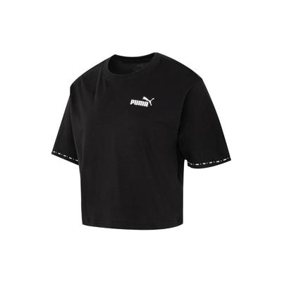 Loose Fit Round Neck Short Sleeve T-Shirt With Logo Print Women Tops Black 676678-01