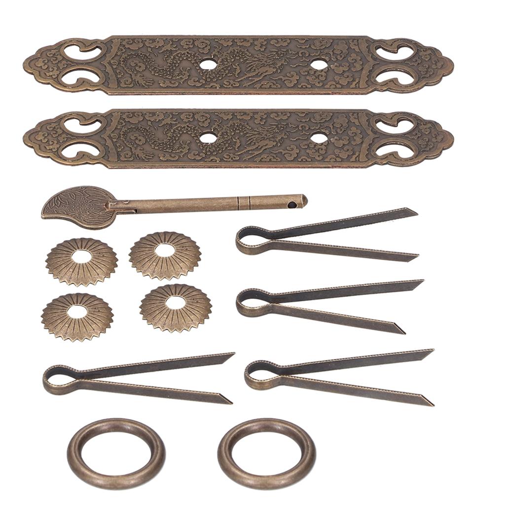 Door Handle Antique Brass Exquisite Pattern Straight Bar Handle Accessories for Cabinet Wardrobe