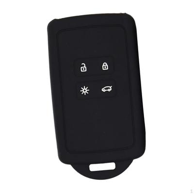 Silicone Key Fob Cover Protector Black Remote Control 4 Button Replacement Car Shell