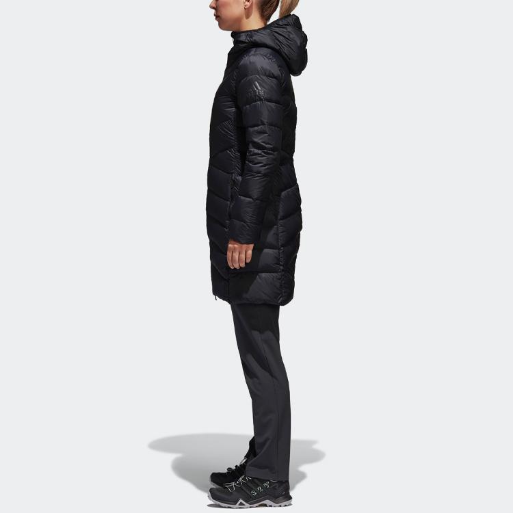 Adidas Nuvic Parka Warm Hooded Down Jacket Women Outerwear Black BS0985